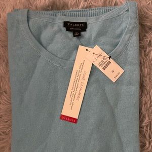NWT Talbots cashmere sweater CREWNECK in blue size M